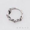 GOTHIC 3D COILED SNAKE AND ENTWINED BRANCH 316L SURGICAL STEEL EARRING